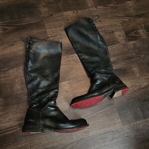 Bed Stu Manchester Rustic Black Leather Boots